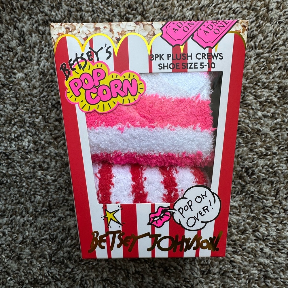 Betsey Johnson Plush Popcorn socks